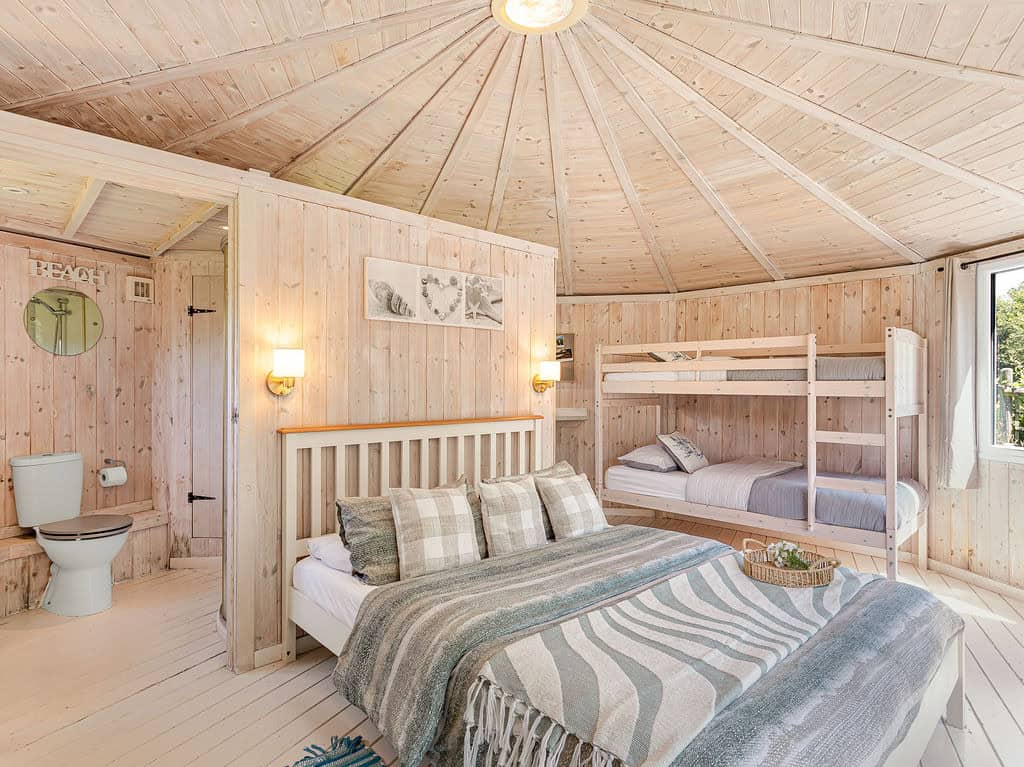 Family glamping cabin at Coastal Cabins
